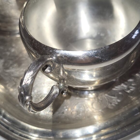 Vintage WM Rogers & Son 5 Piece Tea Coffee Set silver plated brass #1078 black - Picture 12 of 16